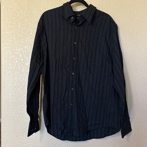 Men's Black Pinstriped Long sleeve Shirt